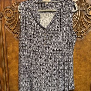 Dress Barn Geometric Print Sleeveless Blouse (R)